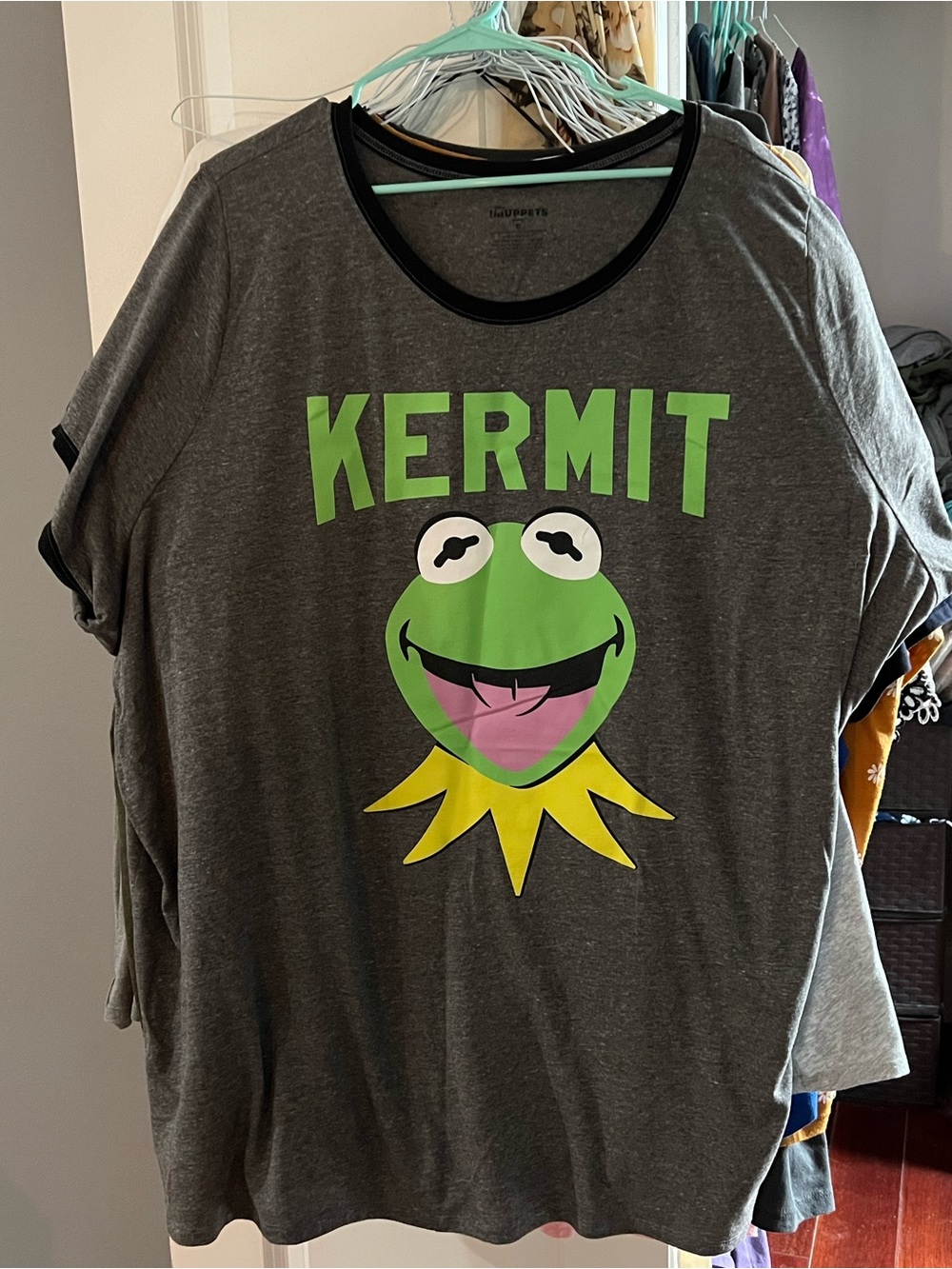 torrid Gray Kermit Graphic Tee with Green, Yellow, Pink